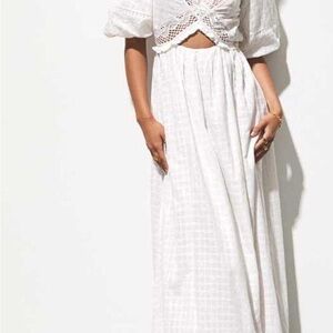Maurie + Eve White someplace organic maxi